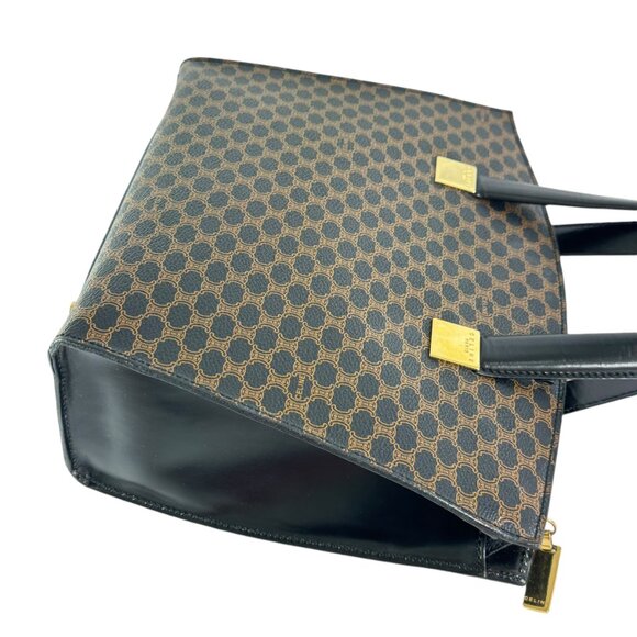 CELINE Vintage Black Canvas Macadam Tote Bag Made in Italy Authenticated - Picture 12 of 15